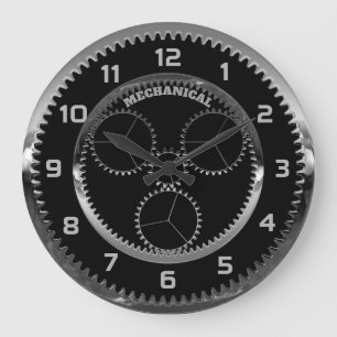 Personalisierter mechanischer Gang-Druck Große Wanduhr
