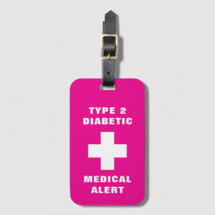 Personalisierter Medizinischer Alarm Diabetiker Ty Gepäckanhänger