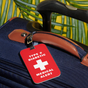 Personalisierter Medizinischer Alarm Diabetiker Ty Gepäckanhänger