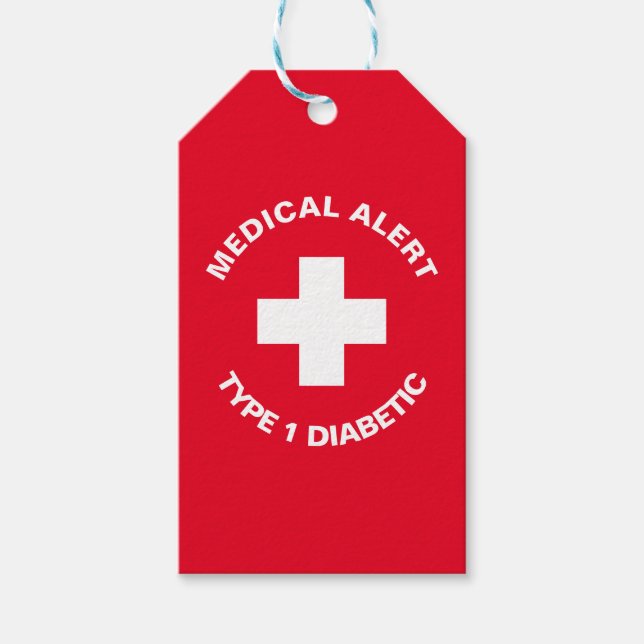 Personalisierter medizinischer Warnhinweis Diabeti Geschenkanhänger (Vorderseite)