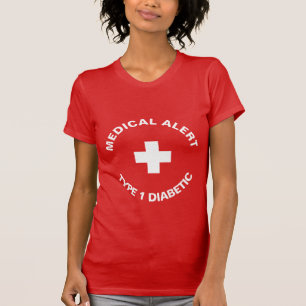 Personalisierter medizinischer Warnhinweis Diabeti T-Shirt