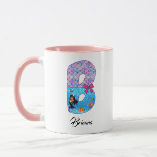 Personalisierter Meerjungfrau-Alphabet-Buchstabe B Tasse