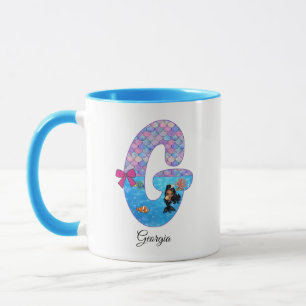 Personalisierter Meerjungfrau-Alphabet-Buchstabe G Tasse