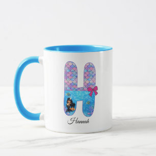 Personalisierter Meerjungfrau-Alphabet-Buchstabe H Tasse