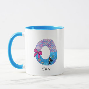 Personalisierter Meerjungfrau-Alphabet-Buchstabe O Tasse