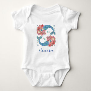 Personalisierter Meerjungfrau-Body Baby Strampler