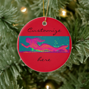 personalisierter Meerjungfrau-Schmuck Keramik Ornament