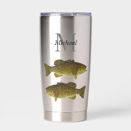 Personalisierter Mehlbarsch Monogram Fisch Thermobecher