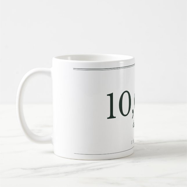 Personalisierter Meilenstein-Becher Kaffeetasse (Links)