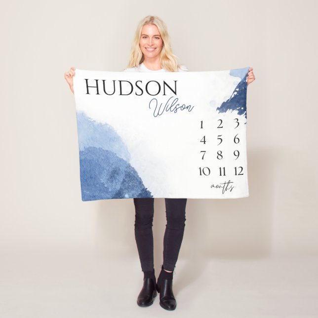 Personalisierter Meilenstein Blanket Baby Boy Blan Fleecedecke (Beispiel)