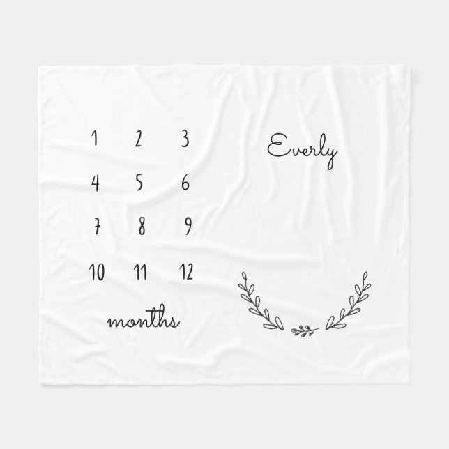 Personalisierter Meilenstein Fleecedecke (Vorderseite (Horizontal))