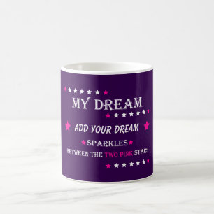 Personalisierter mein Traum zwischen den zwei rosa Kaffeetasse
