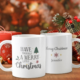 Personalisierter Merry Little Christmas Becher Kaffeetasse