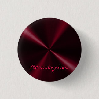 Personalisierter metallischer Look - Dunkelrot Button