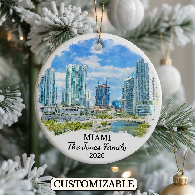 Personalisierter Miami-Schmuck, Benutzerdefiniert  Keramik Ornament (Von Creator hochgeladen)