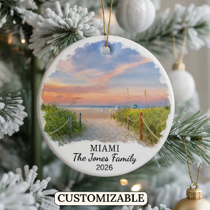 Personalisierter Miami-Schmuck, Benutzerdefinierte Keramik Ornament