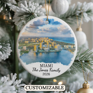 Personalisierter Miami-Schmuck, Individuelles Flor Keramik Ornament