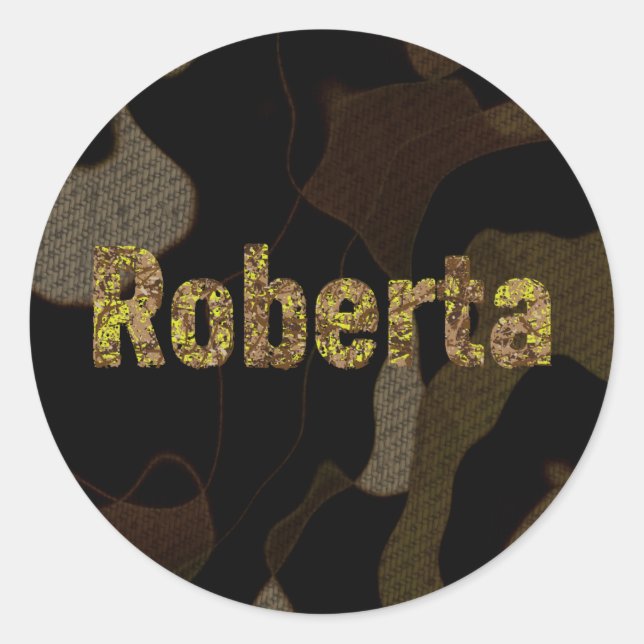 Personalisierter militärischer Camouflage-Schrifta Runder Aufkleber (Vorderseite)