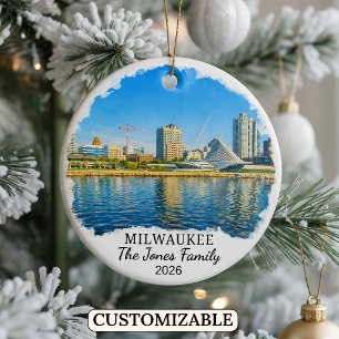 Personalisierter Milwaukee-Schmuck, individuelles Keramik Ornament