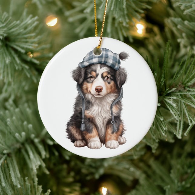 Personalisierter Miniaturhund Keramik Ornament (Baum)