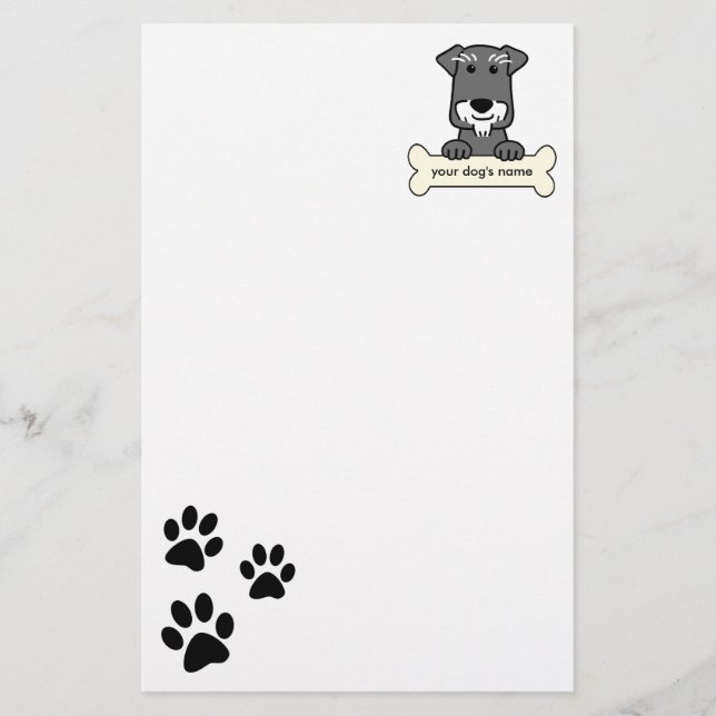 Personalisierter MiniaturSchnauzer Briefpapier (Vorderseite)