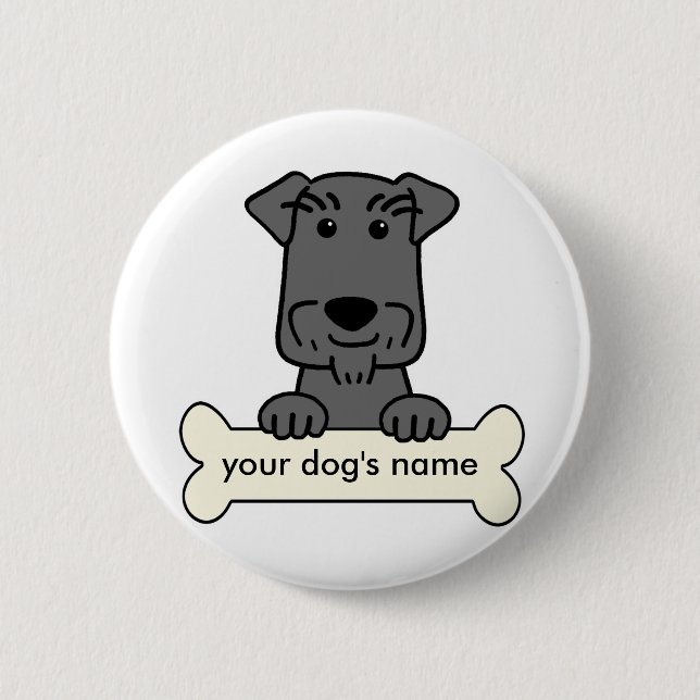 Personalisierter MiniaturSchnauzer Button (Vorderseite)