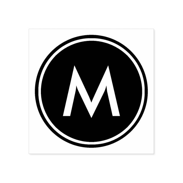 Personalisierter Minimaler weißer Schwarzkreis Gummistempel (Prägung)