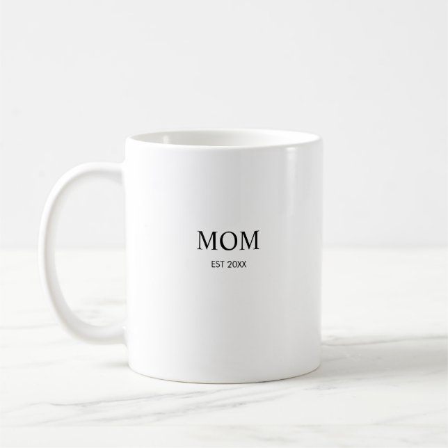 Personalisierter Minimalist Muttertagsgründung Kaffeetasse (Links)