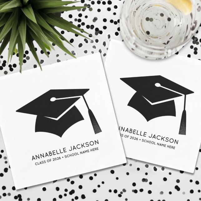 Personalisierter Minimalistischer Abschluss Serviette (Personalized Minimalist Graduation Napkins)