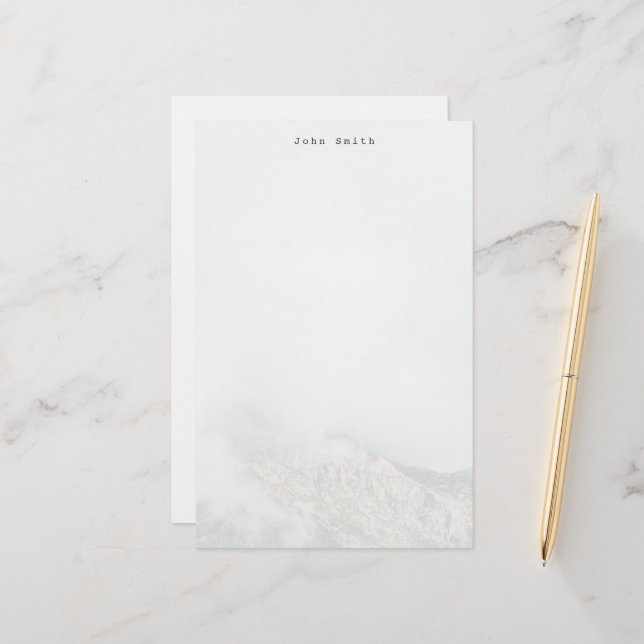 Personalisierter minimalistischer Berg Briefpapier (Vorderseite/Rückseite Beispiel)