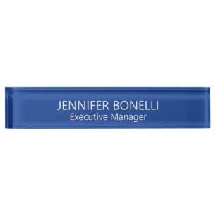Personalisierter minimalistischer blauer Name hinz Namensplakette