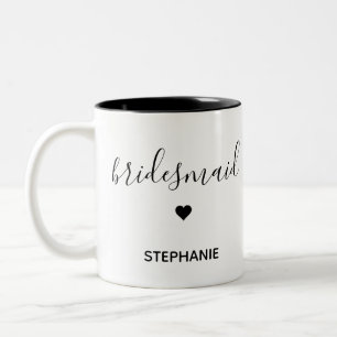 Personalisierter Minimalistischer Bridesmaid-Indiv Zweifarbige Tasse