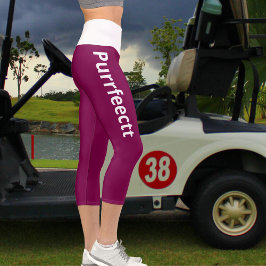 Personalisierter Minimalistischer Chic Wein Weißer Capri Leggings