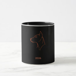 Personalisierter minimalistischer Dobermann-Linien Tasse