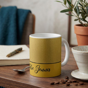 Personalisierter minimalistischer Gold-Textur-Scri Kaffeetasse