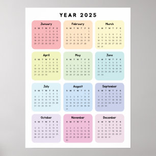 Personalisierter minimalistischer Jahresplaner-Kal Poster