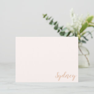 Personalisierter minimalistischer Kalligrafie-Name Mitteilungskarte