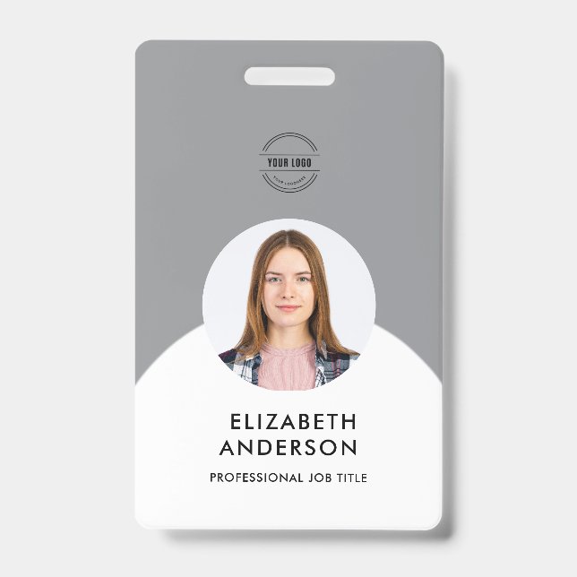 personalisierter Minimalistischer Mitarbeiter Ausweis (Vorderseite)