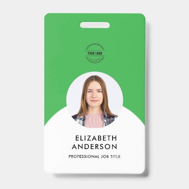 personalisierter Minimalistischer Mitarbeiter Ausweis (Vorderseite)