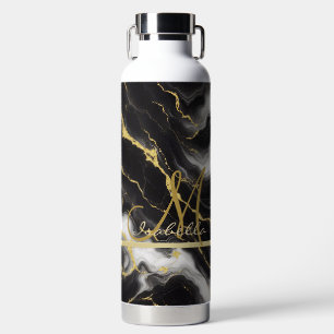 Personalisierter minimalistischer moderner schwarz trinkflasche