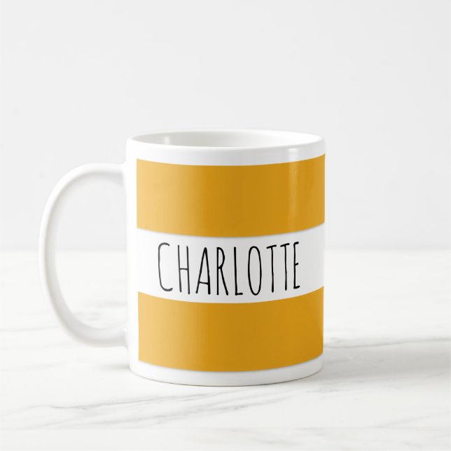 Personalisierter minimalistischer Name, einfaches  Kaffeetasse (Links)