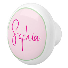Personalisierter minimalistischer Name Rosa Keramikknauf