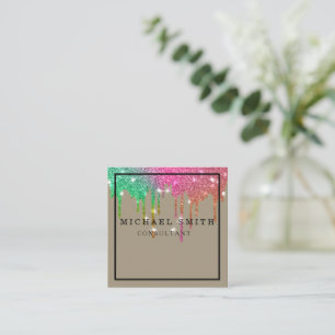 Personalisierter Minimalistischer QR-Code-Platz Quadratische Visitenkarte