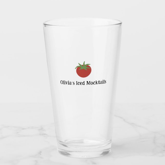 Personalisierter minimalistischer roter Tomaten-Ei Glas (Vorderseite)