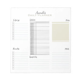 Personalisierter Minimalistischer Zeitplan Notizblock