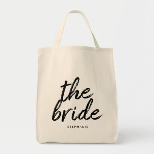Personalisierter Minimalwert der Bride Tote Tasche