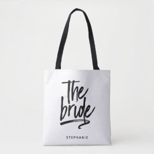 Personalisierter Minimalwert der Bride Tote Tasche