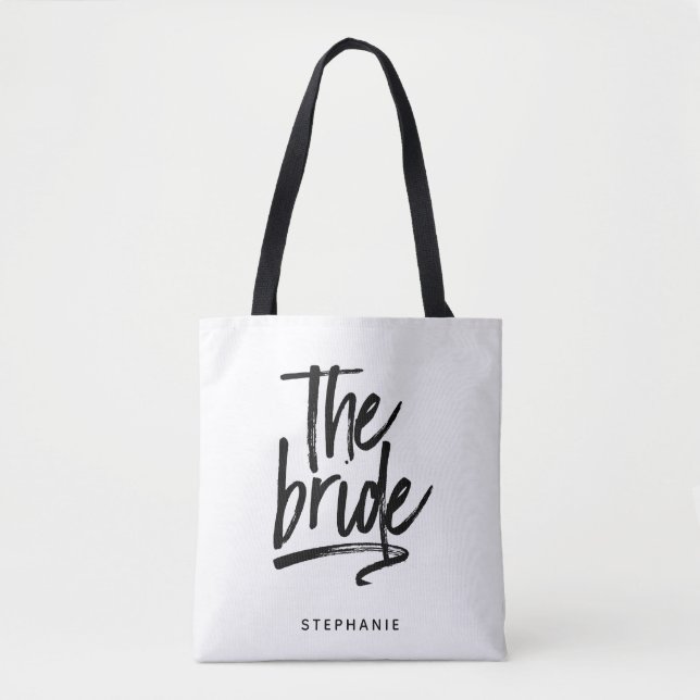 Personalisierter Minimalwert der Bride Tote Tasche (Vorderseite)