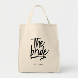 Personalisierter Minimalwert der Bride Tote Tasche