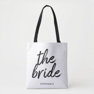 Personalisierter Minimalwert der Bride Tote Tasche